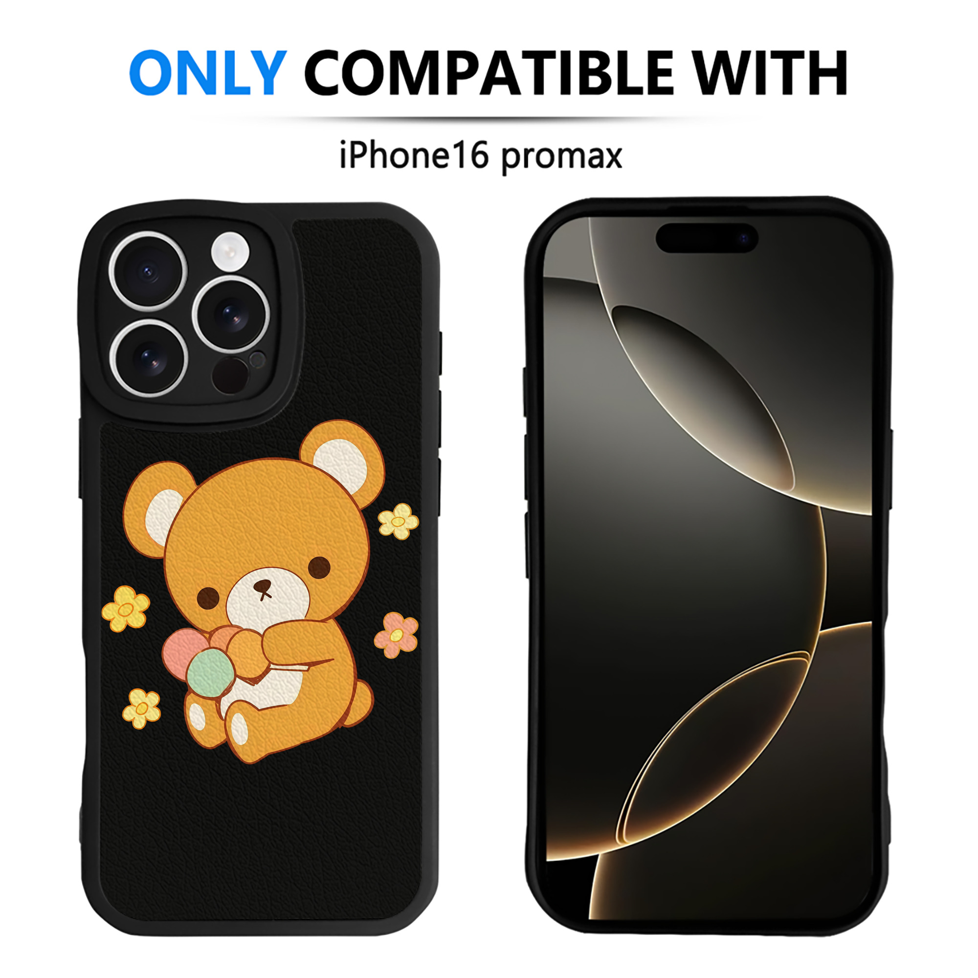 （画像用） リラックマ リラックマ キイロイトリ Rilakkuma Korilakkuma Kiiroitori 【iPhone 16シリーズ対応】シリコンスマホケース（レザー調） 材質：シリコン